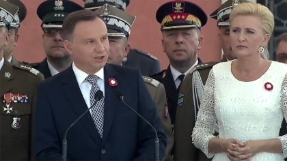 Ostrów Mazowiecka - Andrzej Duda podczas uroczystości z okazji święta Konstytucj