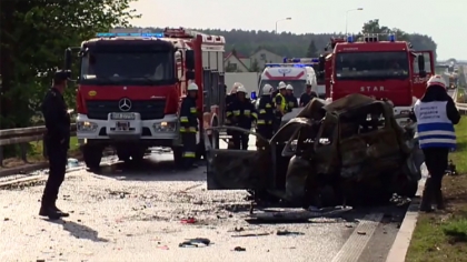 Ostrów Mazowiecka - Na drodze ekspresowej S8 w kierunku Białegostoku zderzyło si