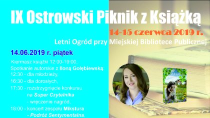 Ostrów Mazowiecka - Kolejna edycja pikniku z książką odbędzie się w letnim ogrod