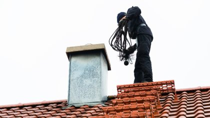 Ostrów Mazowiecka - Komin będący bardzo istotnym elementem budynku, chociaż zajm