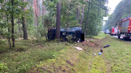 Ostrów Mazowiecka - Zdarzenie na drodze krajowej nr 694, samochód dostawczy nie 