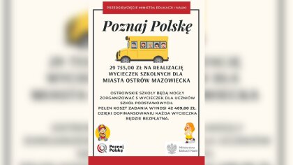 Ostrów Mazowiecka - Szkoły z Ostrowi Mazowieckiej będą mogły zorganizować pięć w