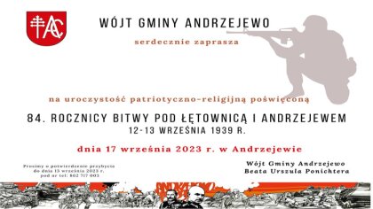 Ostrów Mazowiecka - Wójt Gminy Andrzejewo serdecznie zaprasza na uroczystość pat