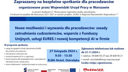 Ostrów Mazowiecka - Wojewódzki Urząd Pracy w Warszawie zaprasza pracodawców na b