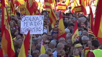 Ostrów Mazowiecka - Ulicami Barcelony przeszła demonstracja zwolenników jedności