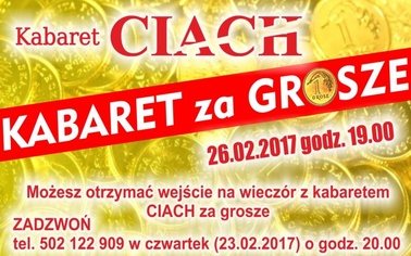 Ostrów Mazowiecka - Zielonogórski kabaret Ciach w niedzielę 26 lutego wystąpi w 